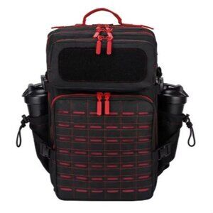 45L Tactical Backpack Molle Bag Black & Red Water-Resistant Heavy-Duty Nylon Lar
